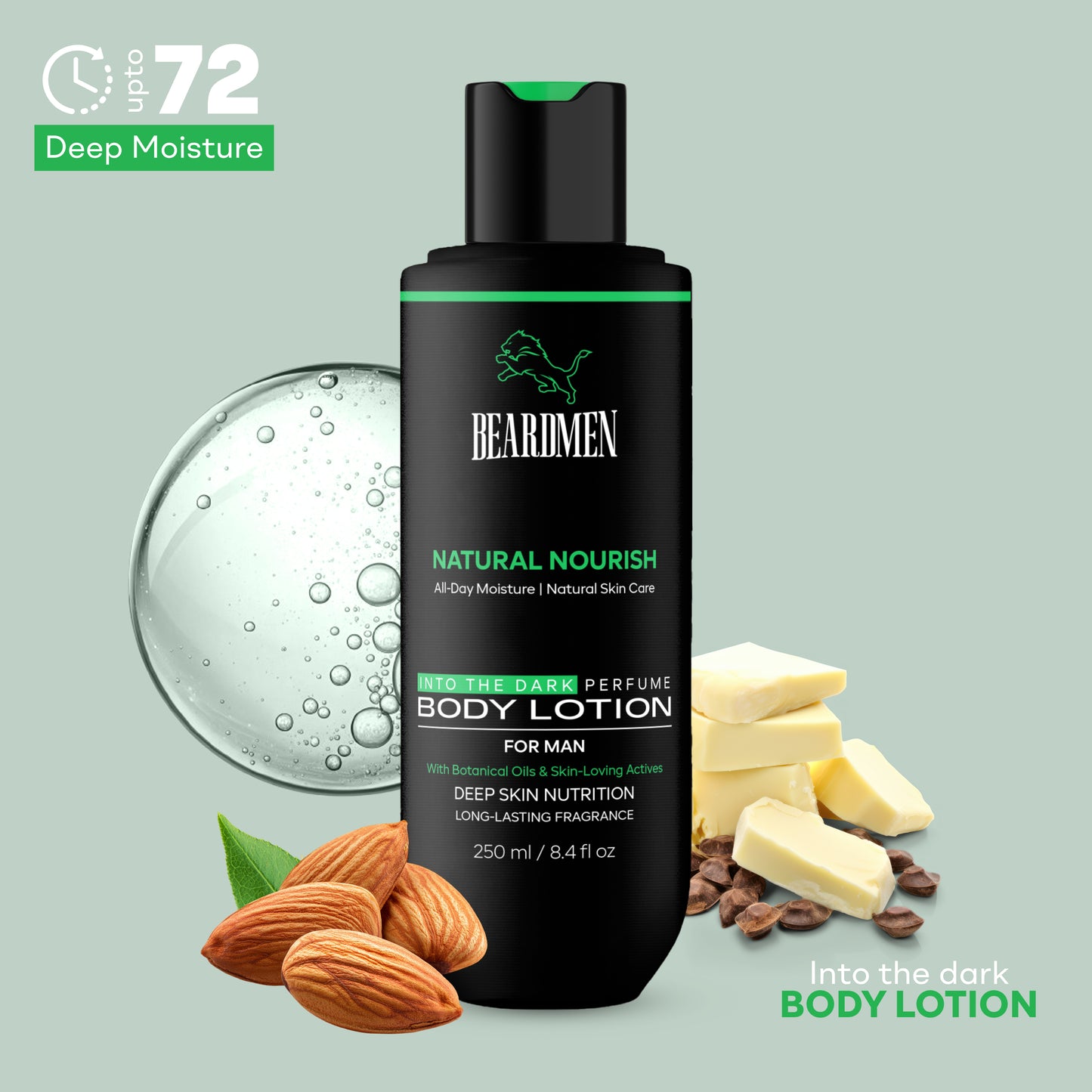 Beardmen Natural Nourish Body Lotion – Into The Dark Perfumed Fragrance(250 ml