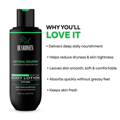 Beardmen Natural Nourish Body Lotion – Into The Dark Perfumed Fragrance(250 ml