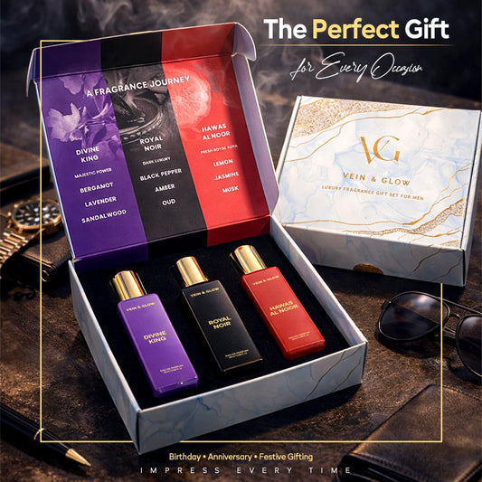 Vein & Glow: The Sovereign Trio | Luxury Fragrance Gift Set for Men