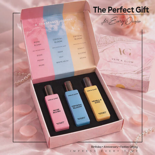 Vein & Glow: The Sovereign Trio | Luxury Fragrance Gift Set for Women